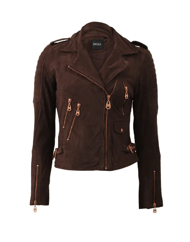 Brown Suede Biker Jacket