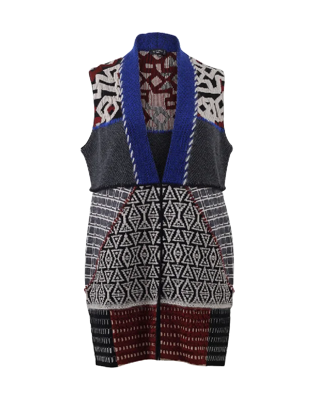 Tribal Print Knit Vest