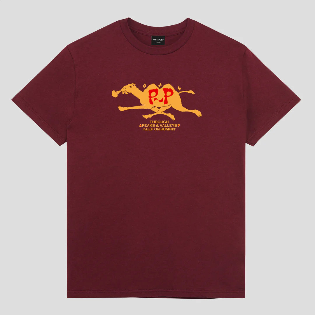 PASSPORT - PEAKS & VALLEYS TEE (MAROON)