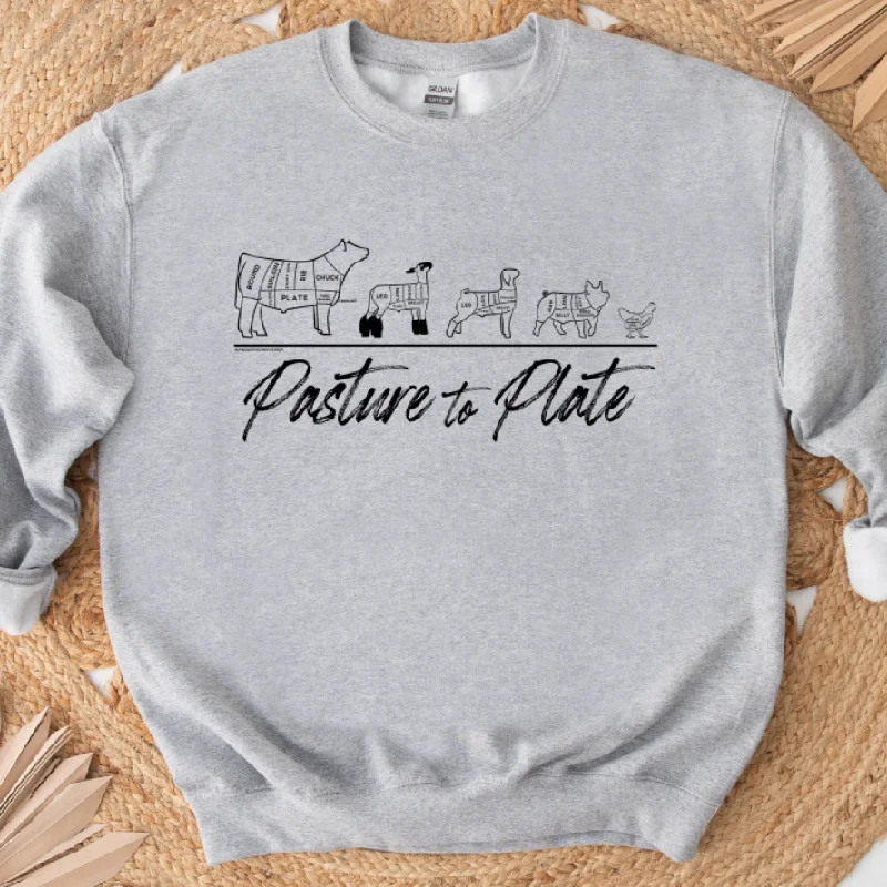 Pasture To Plate BLACK INK Crewneck (S-3XL) - Multiple Colors!